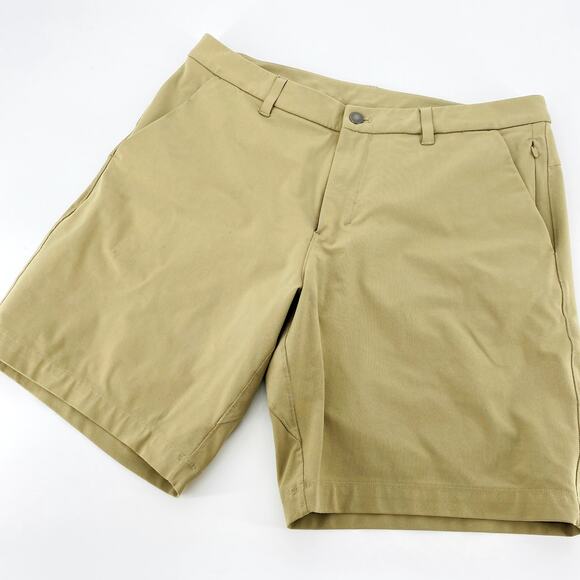 Lululemon Mens Tan Flat Front Classic Fit Khaki Chino Short - Picture 2 of 3